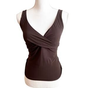 Gottex Brown V-Neck Women Swimsuit Tankini US Size 8 Brand New